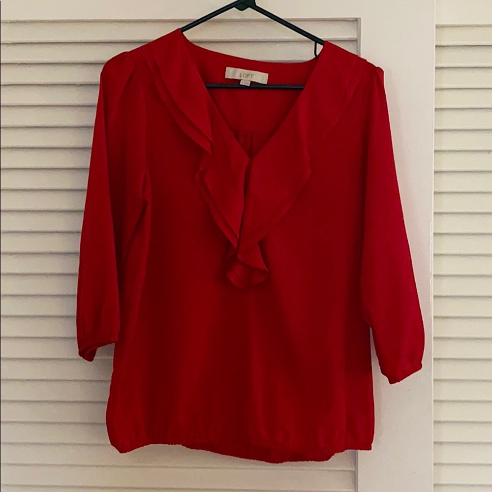 Loft Red blouse size Small